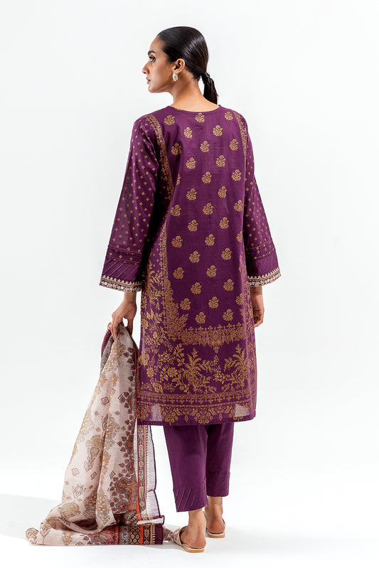 3 PIECE EMBROIDERED LAWN  SUIT (LUXURY PRET)