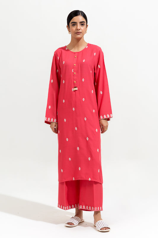 2 PIECE EMBROIDERED VISCOSE SUIT (PRET)