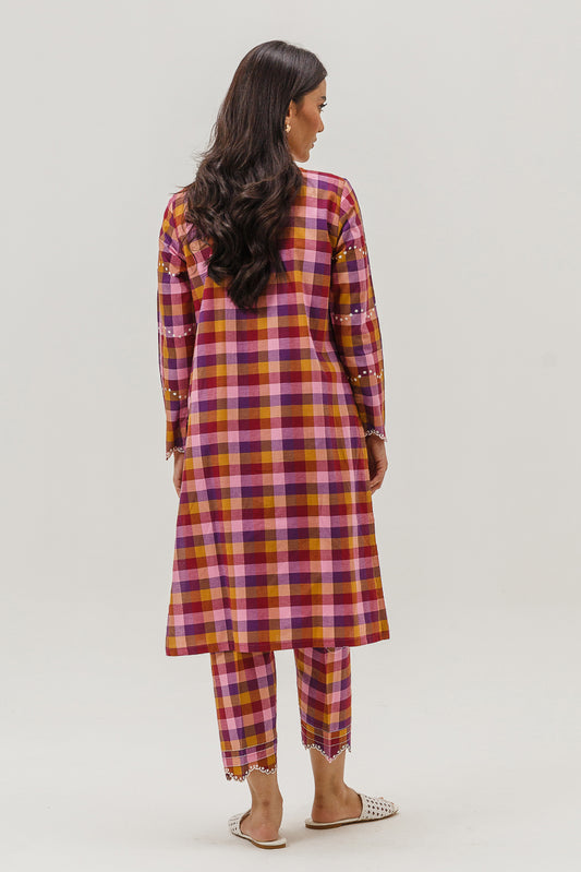 2 PIECE EMBROIDERED YARN DYED SUIT (PRET)