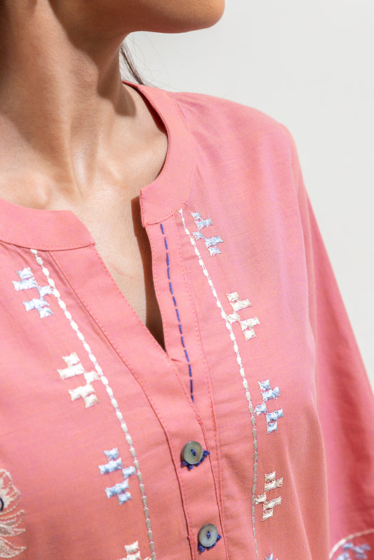 EMBROIDERED CHAMBRAY SHIRT (PRET)