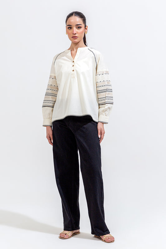 EMBROIDERED FLAT BAND SHIRT