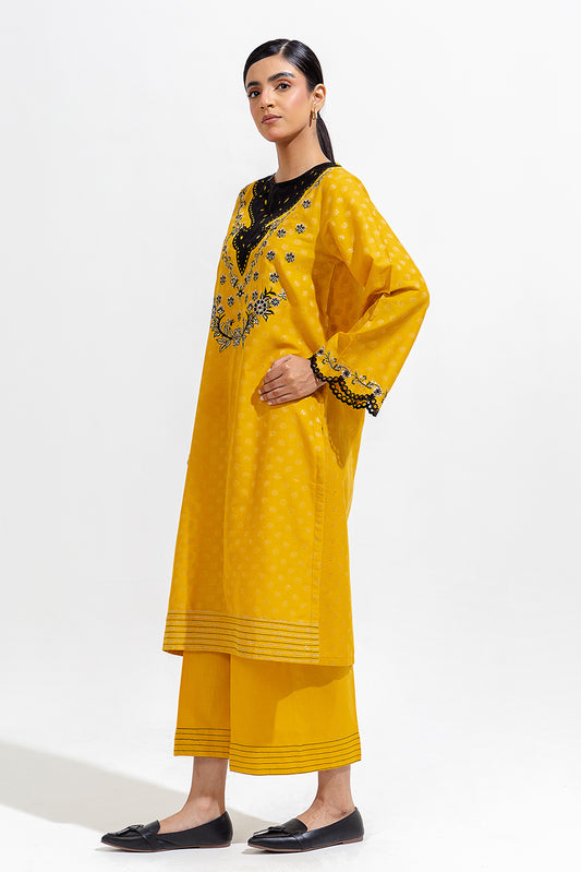 2 PIECE EMBROIDERED JACQUARD SUIT (PRET)