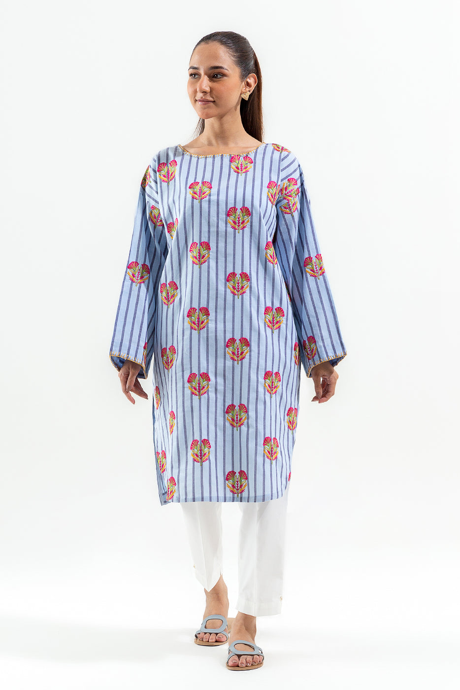 EMBROIDERED YARN DYED SHIRT (PRET)