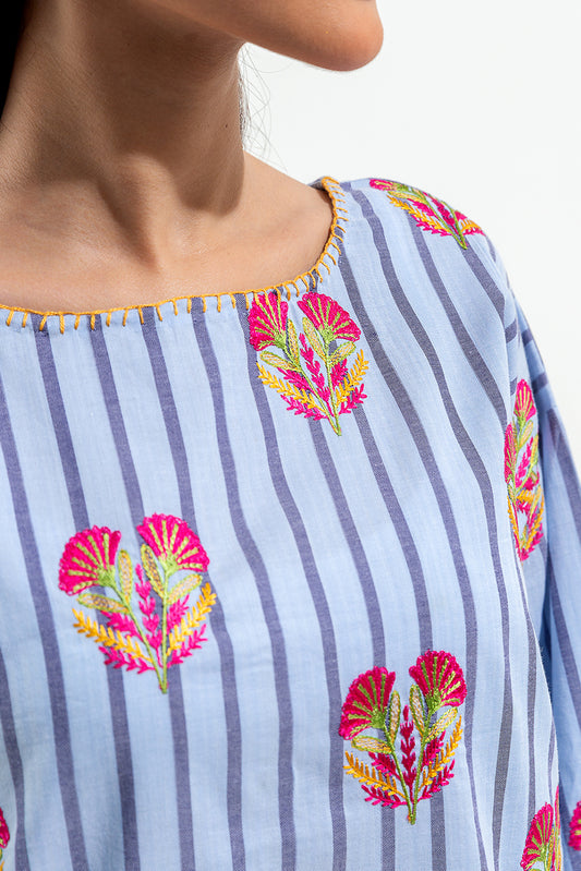 EMBROIDERED YARN DYED SHIRT (PRET)