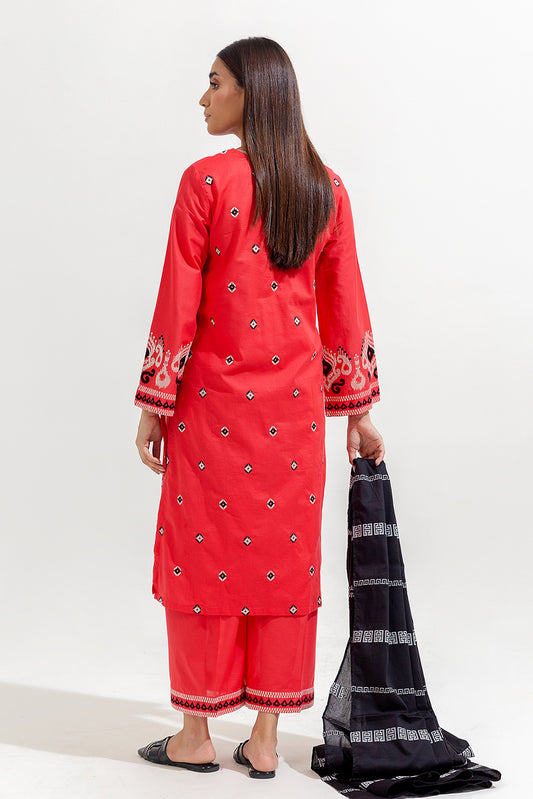 3 PIECE EMBROIDERED LAWN SUIT (PRET)