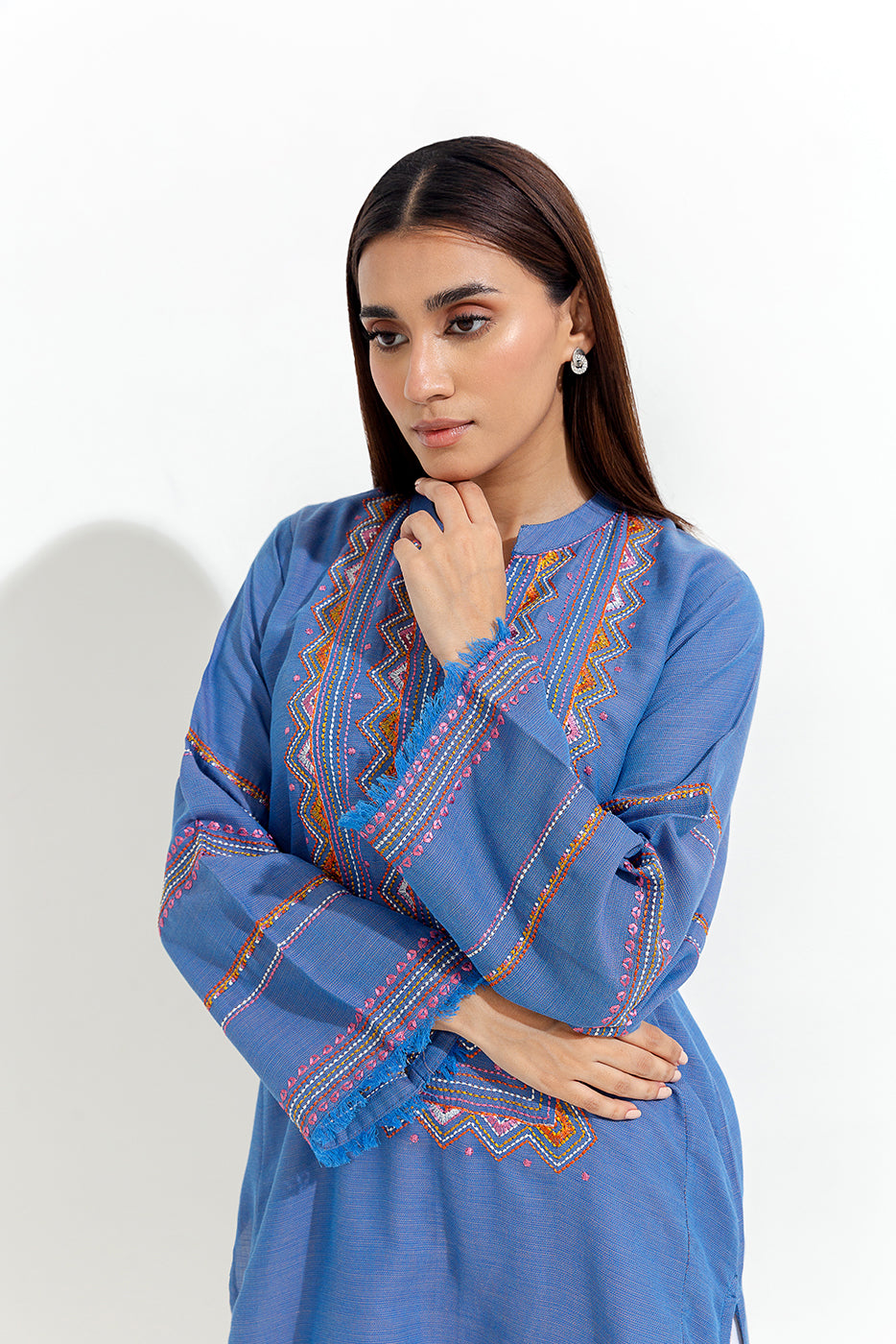 EMBROIDERED YARN DYED SHIRT (PRET)