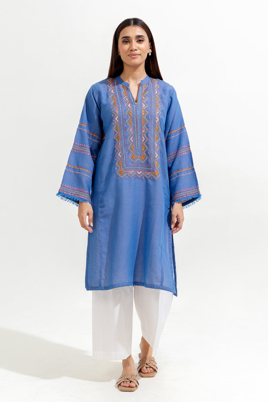 EMBROIDERED YARN DYED SHIRT (PRET)