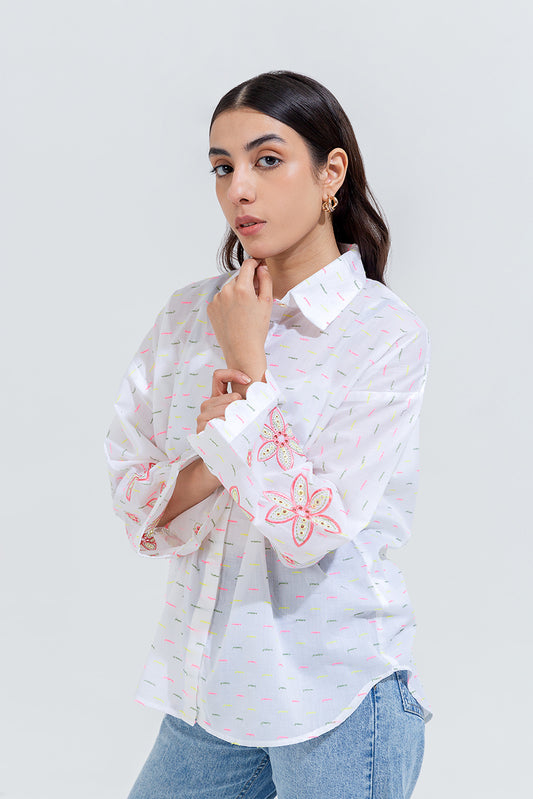 EMBROIDERED JACQUARD SHIRT (PRET)