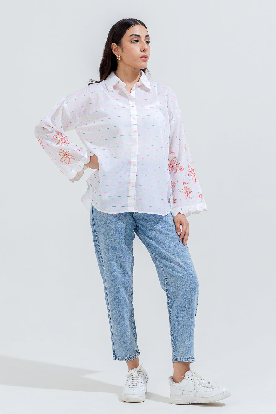 EMBROIDERED JACQUARD SHIRT (PRET)