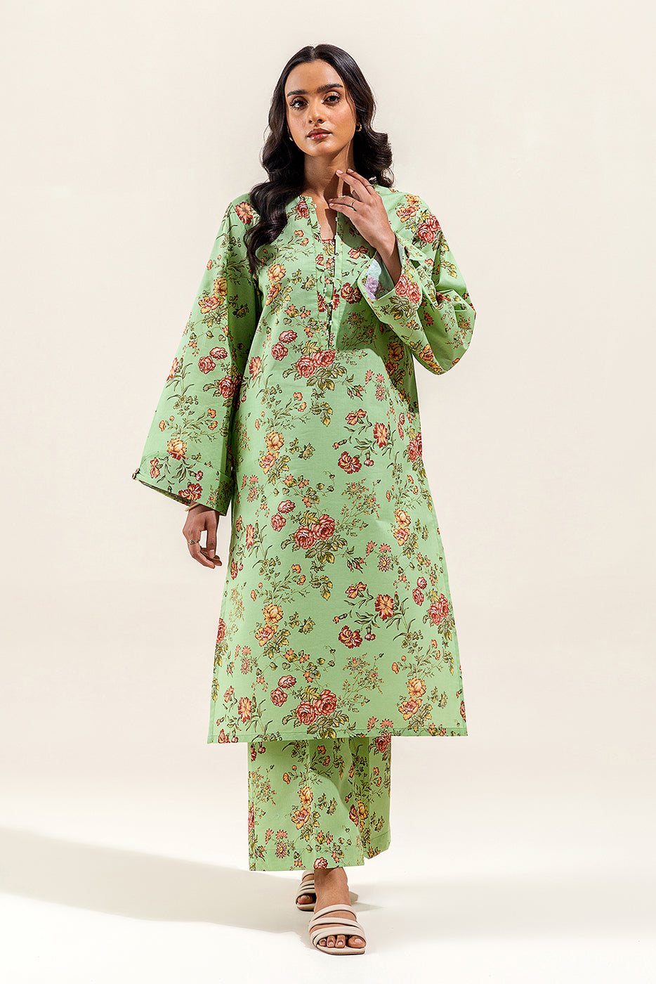2 PIECE PRINTED SUIT-PEAR PRIMROSE (UNSTITCHED)