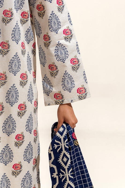 2 PIECE PRINTED SUIT-PALE BLISS (UNSTITCHED)