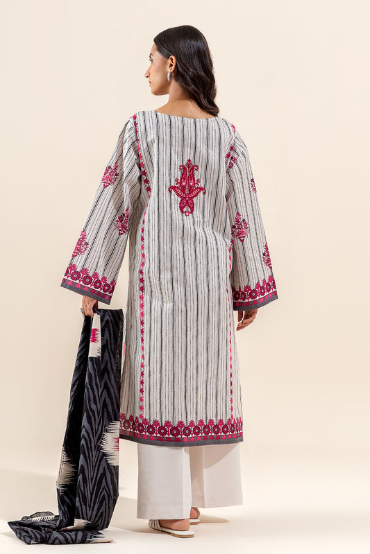 3 PIECE EMBROIDERED LAWN SUIT-SANGRIA BRUST (UNSTITCHED)