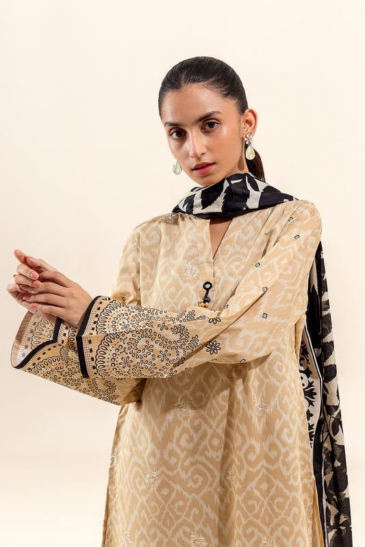 3 PIECE EMBROIDERED LAWN SUIT-ONYX PALE (UNSTITCHED)