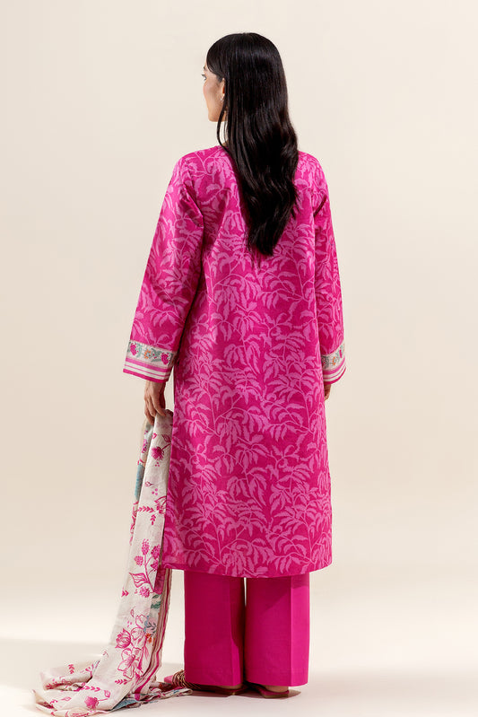 3 PIECE PRINTED LAWN SUIT-FLORA ROUGE (UNSTITCHED)