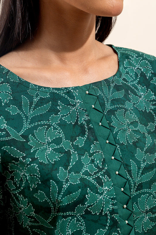 3 PIECE PRINTED LAWN SUIT-OPULENT GREEN (UNSTITCHED)