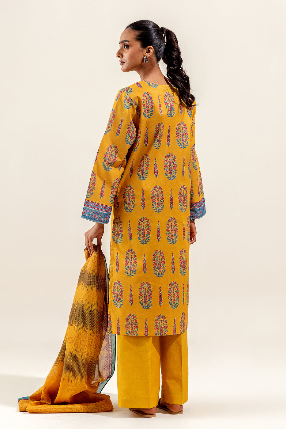 3 PIECE PRINTED SUIT-TRIBAL BLONDE (UNSTITCHED)