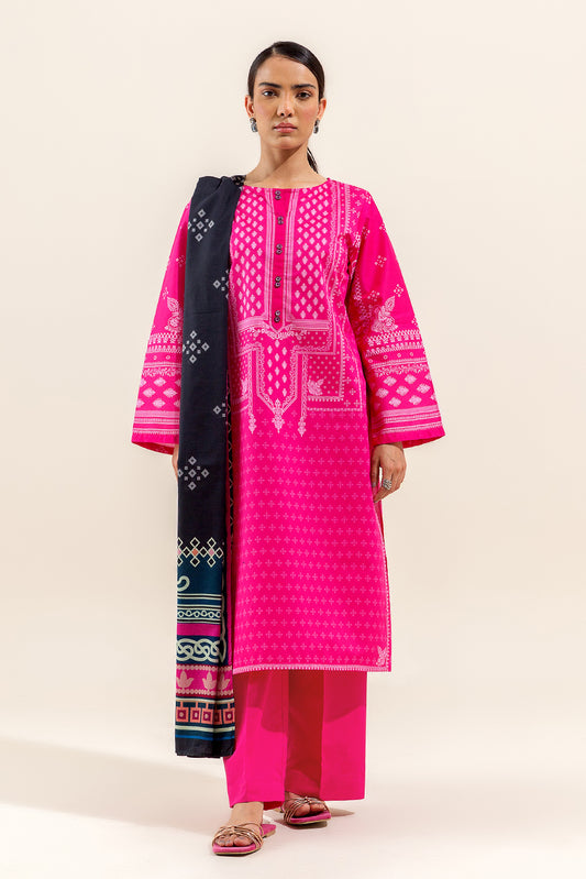 3 PIECE PRINTED LAWN SUIT-MELLOW GLINT (UNSTITCHED)
