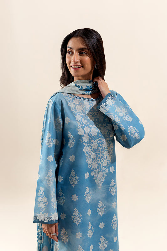 3 PIECE PRINTED LAWN SUIT-CLOUDY BLOOM (UNSTITCHED)