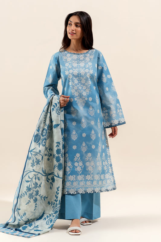 3 PIECE PRINTED LAWN SUIT-CLOUDY BLOOM (UNSTITCHED)