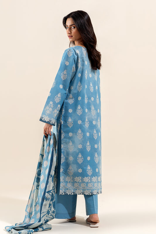 3 PIECE PRINTED LAWN SUIT-CLOUDY BLOOM (UNSTITCHED)