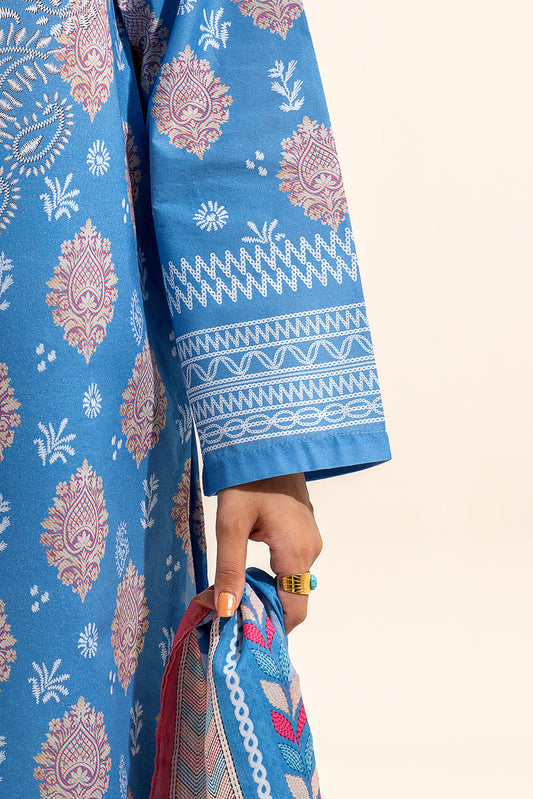 3 PIECE PRINTED LAWN SUIT-CAROLINA TINTS (UNSTITCHED)