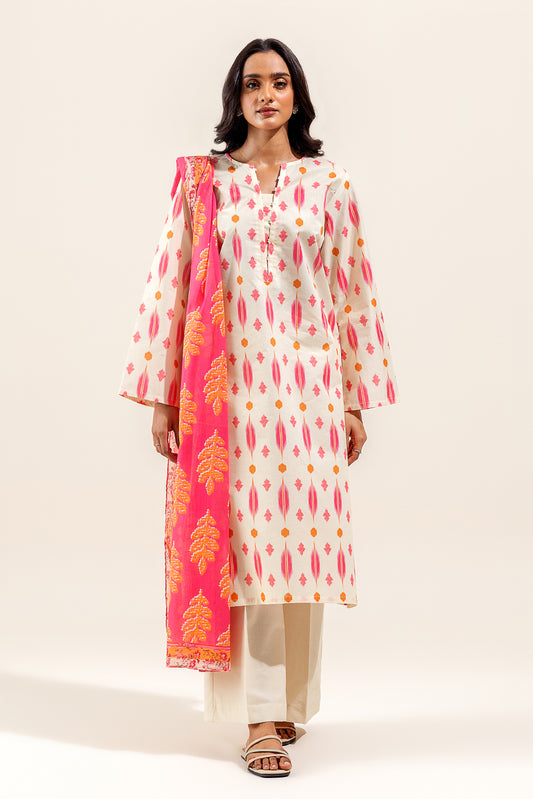 3 PIECE PRINTED SUIT-IKAT PEARL (UNSTITCHED)