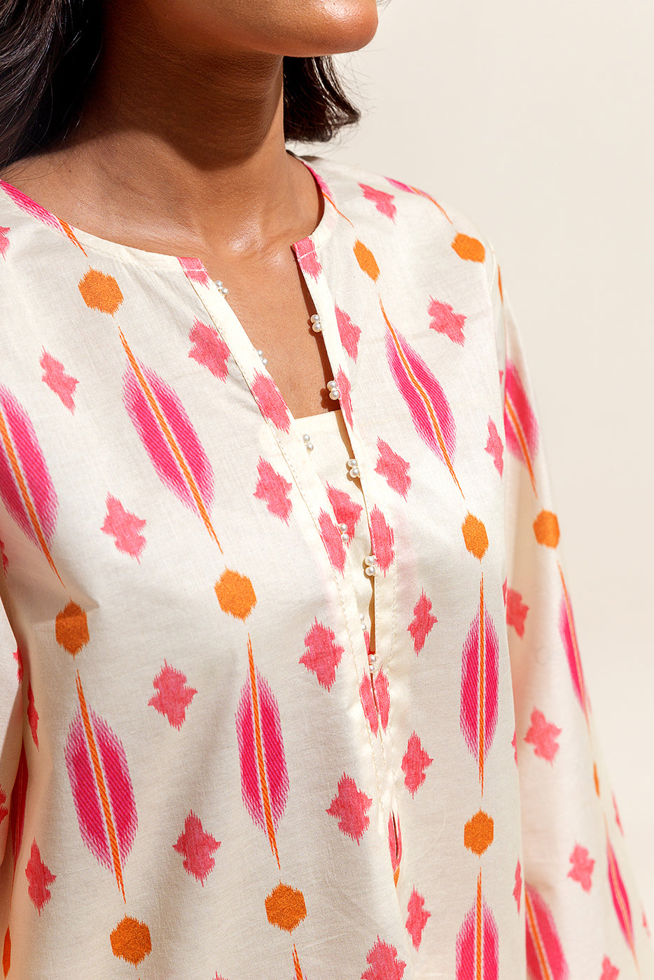 3 PIECE PRINTED SUIT-IKAT PEARL (UNSTITCHED)