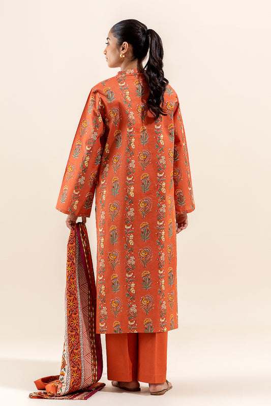 3 PIECE PRINTED LAWN SUIT-SCARLET GLOOM (UNSTITCHED)