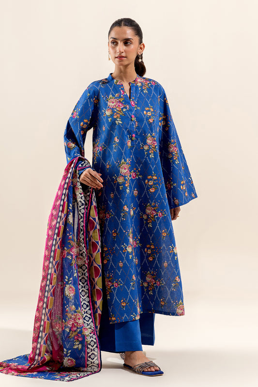 3 PIECE PRINTED LAWN SUIT-MOONLIGHT BLOSSOM (UNSTITCHED)