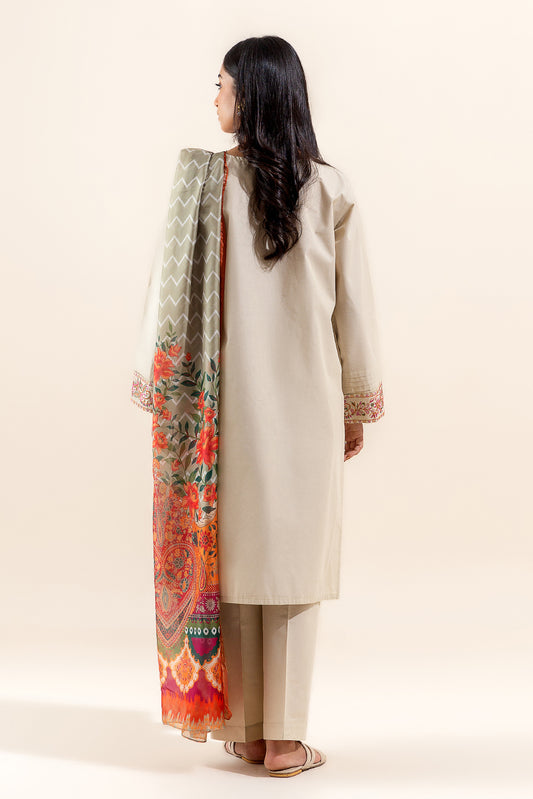 3 PIECE EMBROIDERED LAWN SUIT-CREWEL BLOOM (UNSTITCHED)