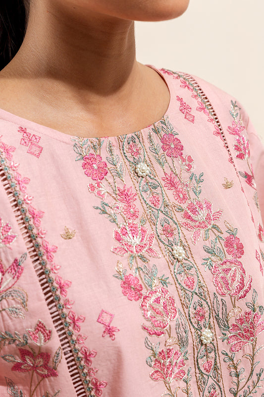 3 PIECE EMBROIDERED LAWN SUIT-PEACHY GLOW (UNSTITCHED)