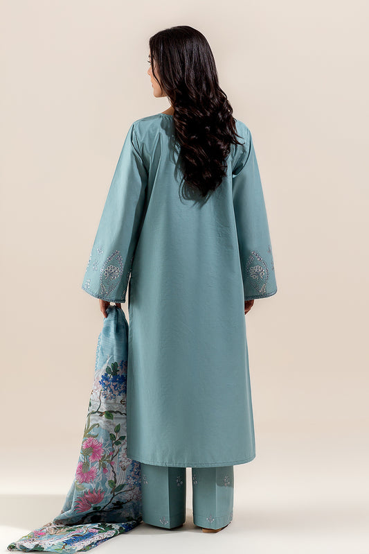 3 PIECE EMBROIDERED LAWN SUIT-ICE BLOOM (UNSTITCHED)