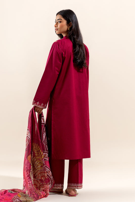 3 PIECE EMBROIDERED LAWN SUIT-CRIMSON HUES (UNSTITCHED)
