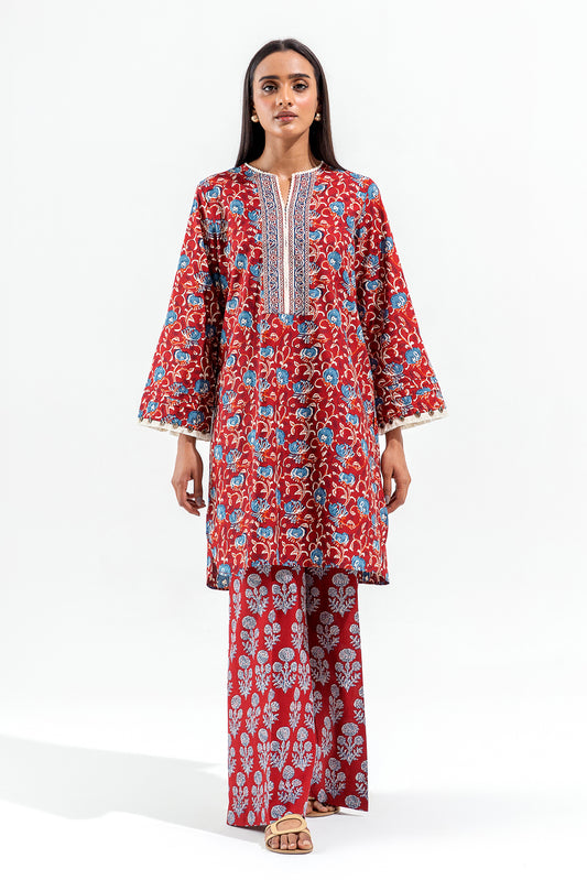 2 PIECE PRINTED CAMBRIC SUIT (PRET)