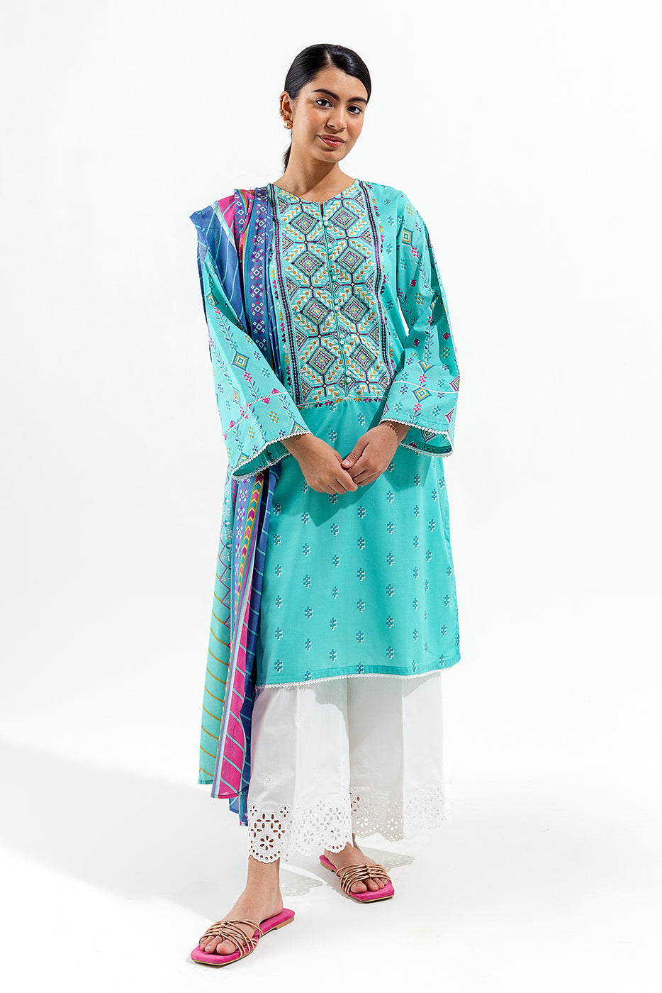 2 PIECE EMBROIDERED LAWN  SUIT (PRET)