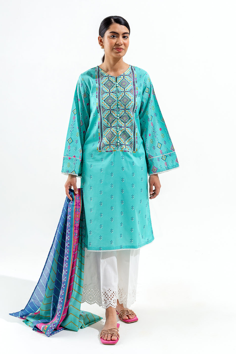 2 PIECE EMBROIDERED LAWN  SUIT (PRET)