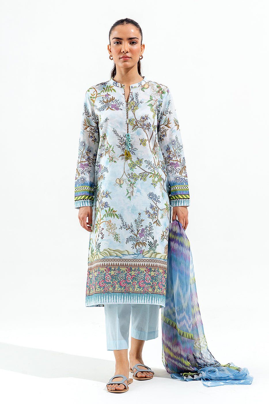 3 PIECE PRINTED MULTI PRINT SUIT (PRET)