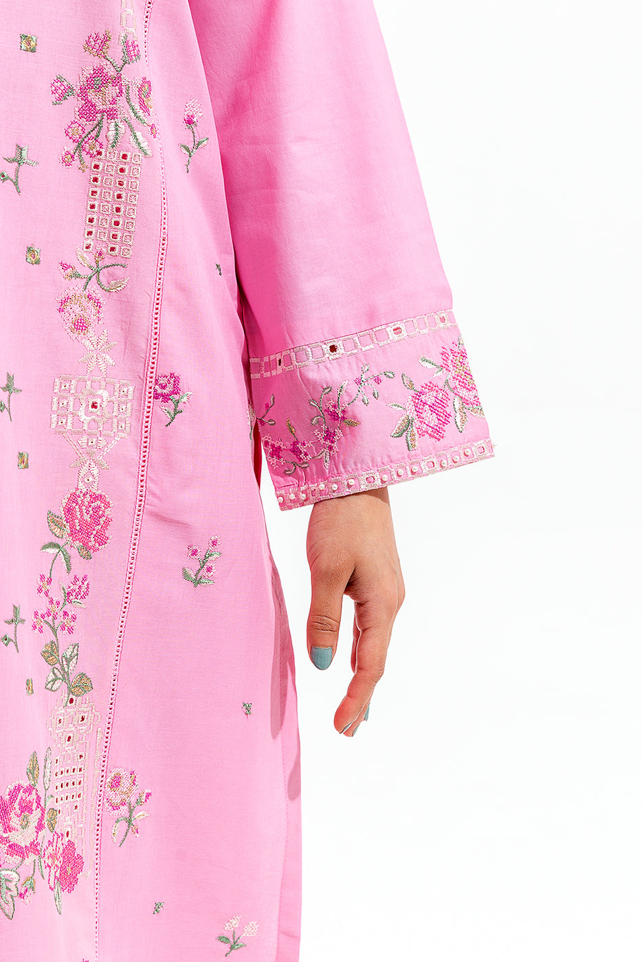 2 PIECE EMBROIDERED COTTON SUIT (PRET)