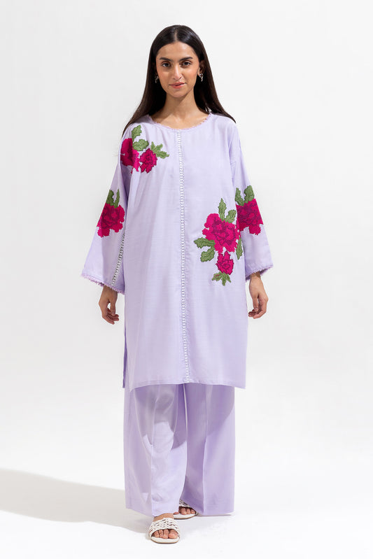 2 PIECE EMBROIDERED VISCOSE SUIT (PRET)