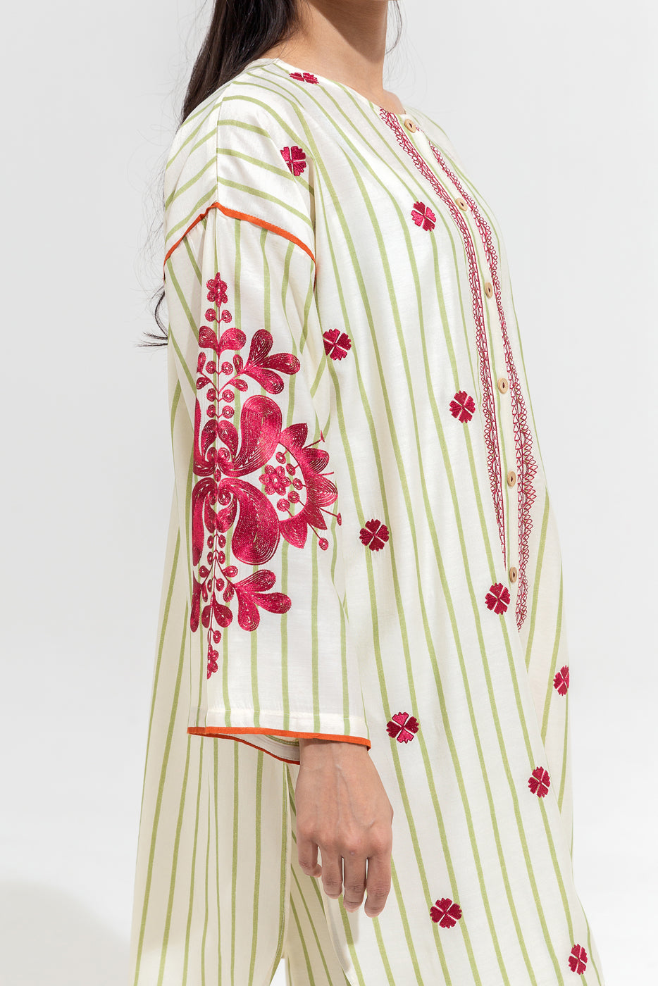2 PIECE EMBROIDERED YARN DYED SUIT (PRET)