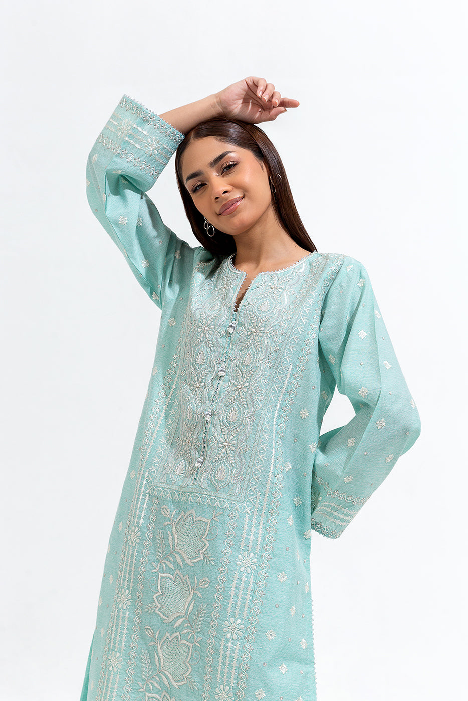 2 PIECE EMBROIDERED CHIKENKARI SUIT (LUXURY-PRET)