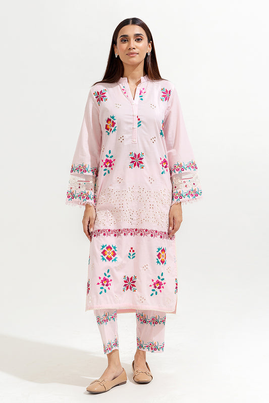 2 PIECE EMBROIDERED COTTON SUIT (LUXURY-PRET)