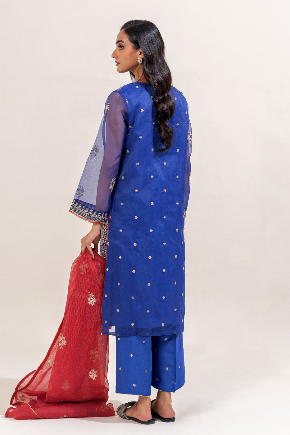 3 PIECE EMBROIDERED ORGANZA SUIT (LUXURY-PRET)