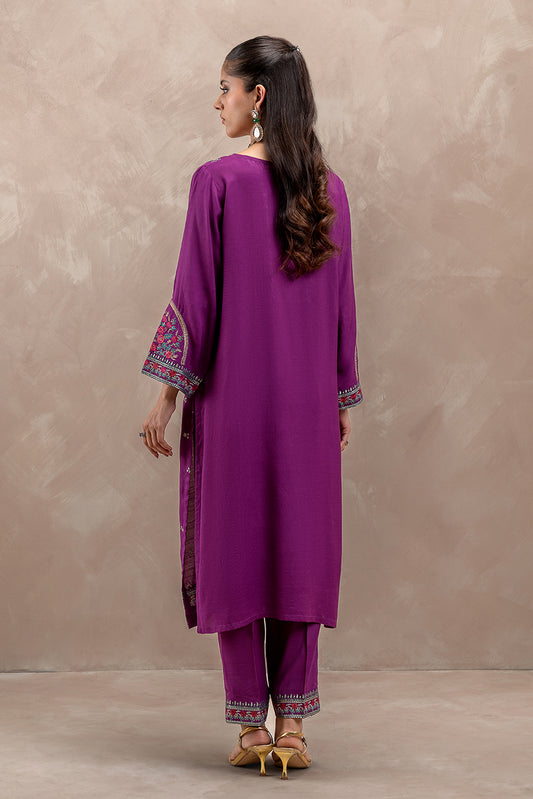 2 PIECE EMBROIDERED SILK SUIT (LUXURY-PRET)