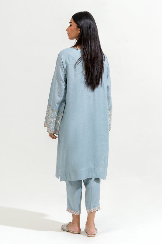 2 PIECE EMBROIDERED SLUB SUIT (LUXURY-PRET)