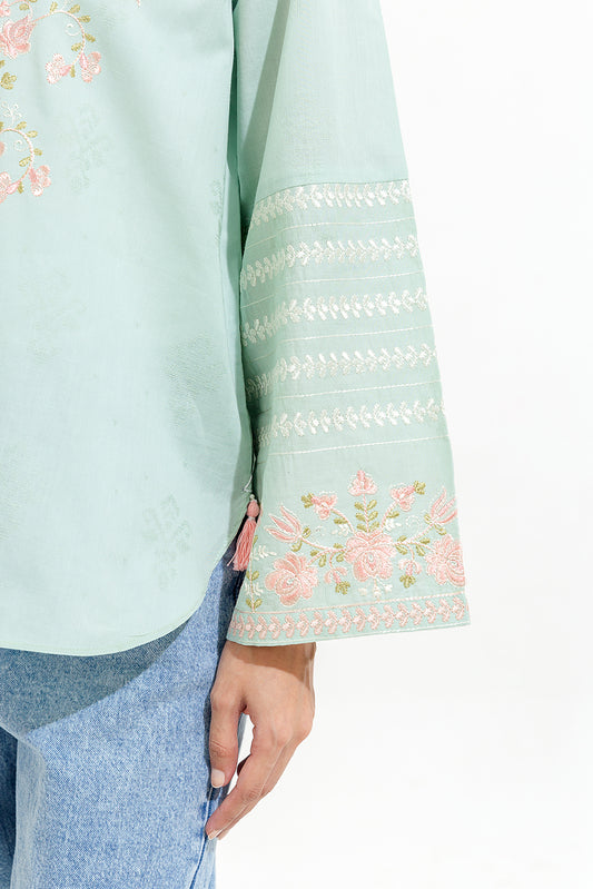 EMBROIDERED JACQUARD TOP (PRET)