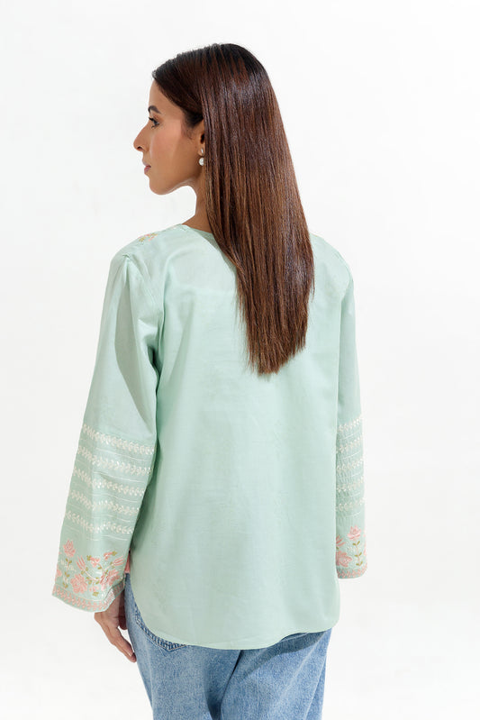 EMBROIDERED JACQUARD TOP (PRET)