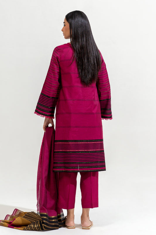 3 PIECE EMBROIDERED YARN DYED SUIT (LUXURY-PRET)