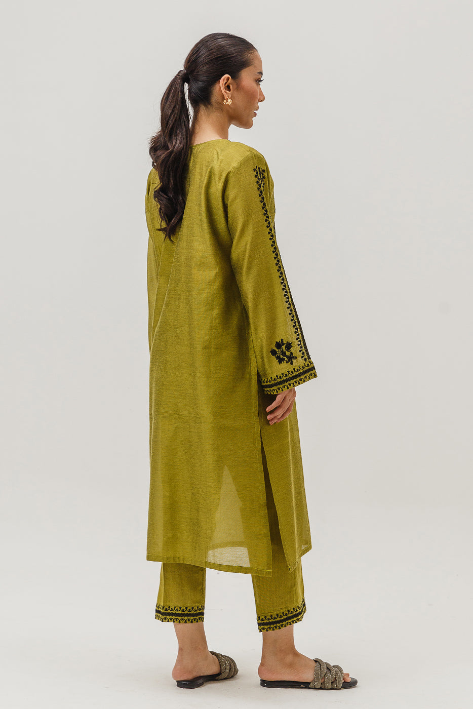 2 PIECE EMBROIDERED TWO TONE SUIT (LUXURY-PRET)