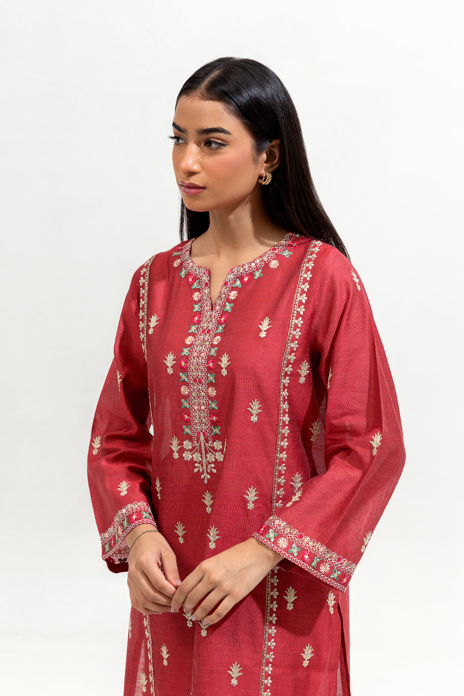 2 PIECE EMBROIDERED TWO TONE SUIT (LUXURY-PRET)